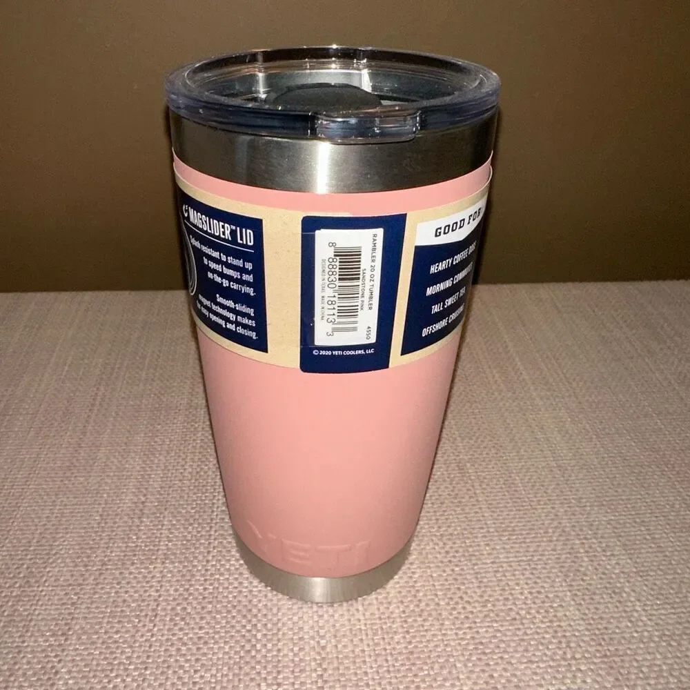 Yeti Rambler 20oz Tumbler Cup Sandstone Pink Color NWT